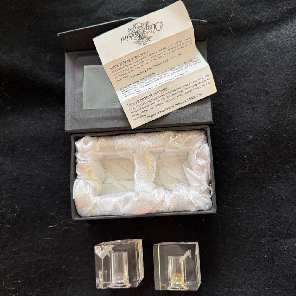 Oleg Cassini Crystal Prism Salt/Pepper Shakers